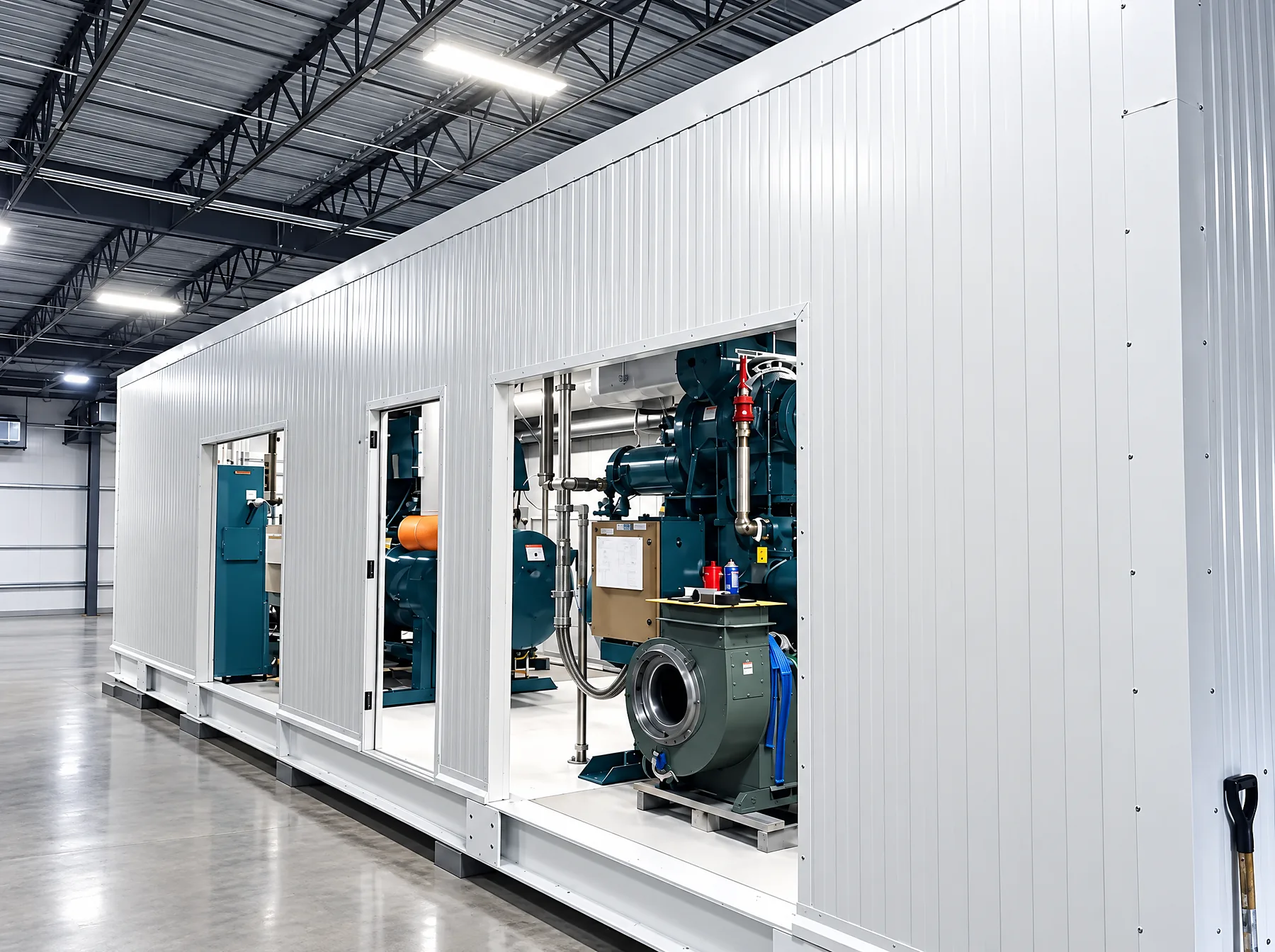 Enclosed utility module in integration