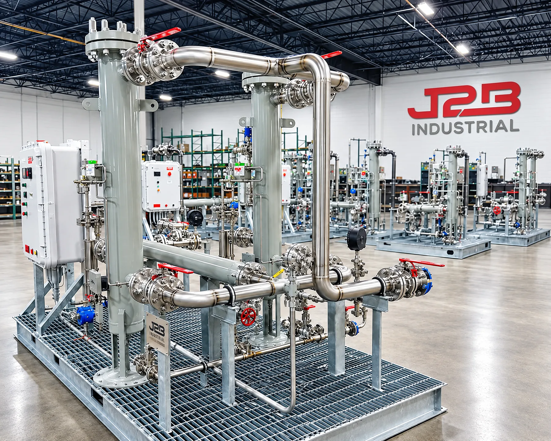 Filtration skid with control panel