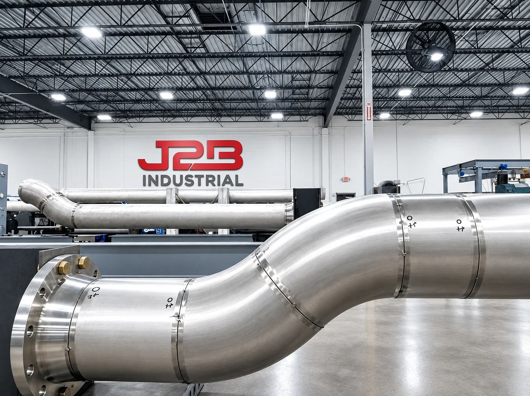 Large-bore stainless piping with circumferential welds