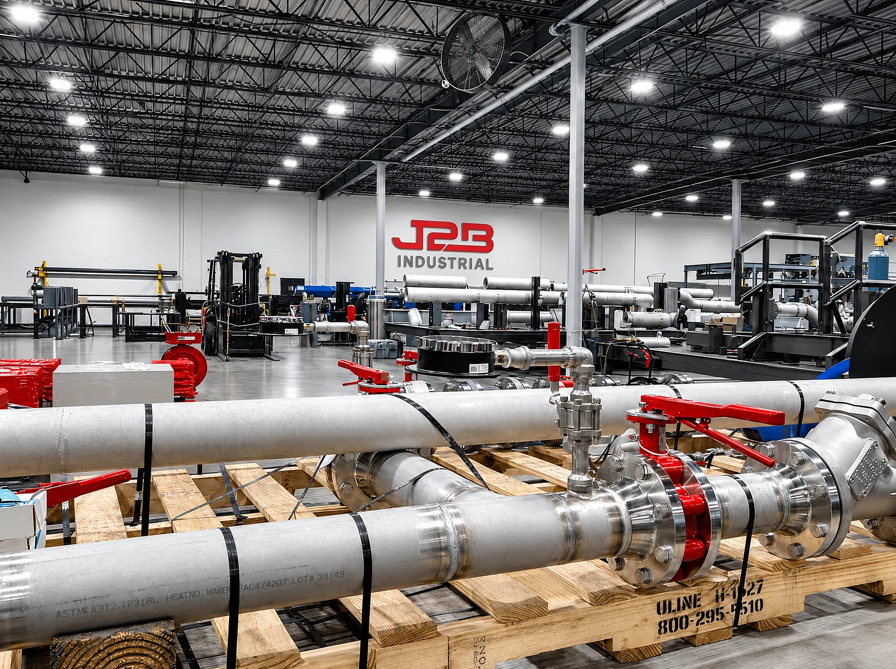 Spools staged for shipment